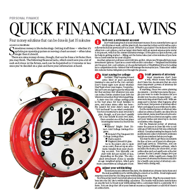 091218_PERSONAL FINANCE-QUICK WINS